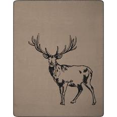 Decken Biederlack Wohndecke Deer 150 x 200 cm Braun Filz (200x150cm)
