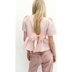 H&M M Bluser H&M Brokadebluse Med Peplum - Rosa