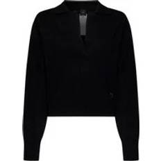 Polyamide - Woman Tops Pinko V-neck Sweater - Black Limousine