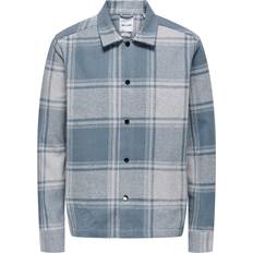 Geruit Tops Only & Sons Onsmace Check Overshirt Blauw/Lichtgrijs/Wit