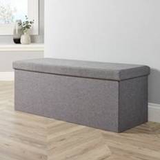 Foot Stools Home Source Extra Large Folding Ottoman Grey Foot Stool