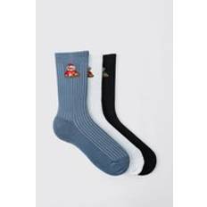 boohooMAN Teddy Bear Christmas Socks - Mehrfarbig