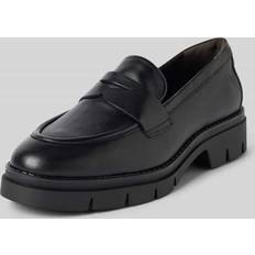 Plateauzool - Vrouw Loafers Tamaris Lederloafer Mit Schaftbrücke - Black