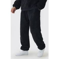 Baggy Pants boohooMAN Tall Borg Oversized Jogger - Black