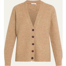 Ferragamo Cárdigans Ferragamo Oversize Strickjacke mit Seide - Alpaka Beige