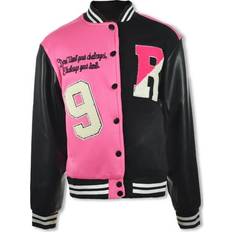 Heart Jackets Children's Clothing Sam Edelman Girls Hearts Varsity Jacket - Pink/Black