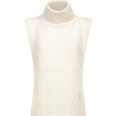 GOLDEN GOOSE Unisex White High-neck Sleeveless Sweater - Ribbed Wool