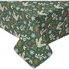 Cotton Tablecloths Homescapes Festive Forest Cotton 137 x 178 cm Tablecloth Green