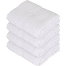 Spring Deluxe Cotton Tea Towels 60cm x 40cm Set of 4 Kitchen Towel White