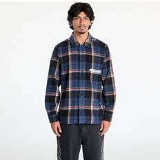 Robo Button Up Flannel Shirt - Navy