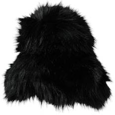 Dolce & Gabbana Women Hats Dolce & Gabbana Faux Fur Bucket Hat Black