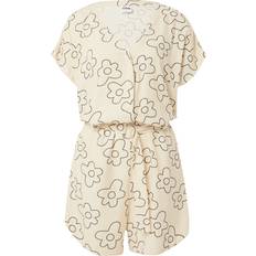 Beige Jumpsuits & Overaller Urban Classics Ladies Short Viscose Belt Jumpsuit - Softseagrassflower