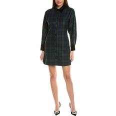 Alexia Admor Velvet Shirtdress - Green Plaid