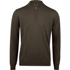 Stenströms Textured Merino Wool Half-Zip Sweater - Green