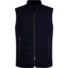 Stenströms Vest Zip Herringbone - Navy