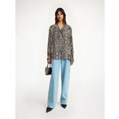 Hvid - Silke Bluser By Malene Birger Fayette Skjorte I Silkeblanding - Flerfarvet