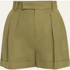 Shorts Frame Pleated Wide-Cuff Shorts - Military Green