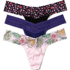 Yellow Knickers Hanky Panky Low Rise Thongs - Pink/Purple/Navy Vine