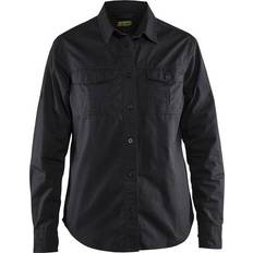Dam - Svarta Skjortor Blåkläder Twill Skjorte - Svart