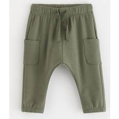 Lindex Byxor Barnkläder Lindex Baby Organic Cotton Jersey Cargo Trousers - Khaki