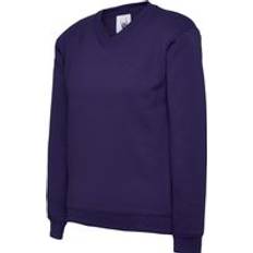 Long Sleeves Sweatshirts Uneek V Neck Sweatshirt - Purple