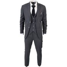 Pink Suits Truclothing IM1 Classic Plain 3 Piece Suit - Charcoal