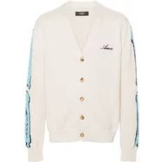 Amiri Trøjer Amiri Ribstrikket Cardigan Sweater - Hvid