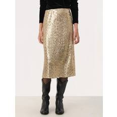 Guld - Midinederdele Part Two TeffaniaPW Skirt - Gold