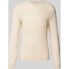 Kläder Selected Homme Slhtray Ls Knit Merino Crochet Crewneck - Kräm