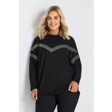 6XL - Vrouw Truien Yours Chevron Stud Embellished Jumper - Black