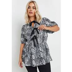 5XL Blouses Plus Size Snake Print Top - Grey