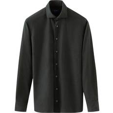 Eton Flannel Shirt Dark Green Long Sleeve