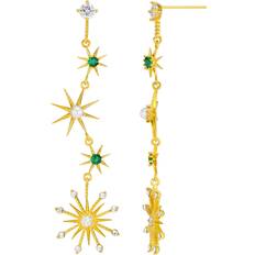 Orelia Starburst Drop Earrings - Pale Gold