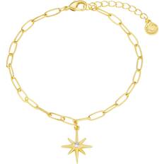 Orelia Starburst Charm Chain Bracelet - Pale Gold