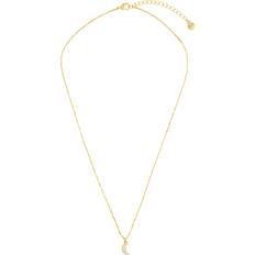 Orelia Crystal Baguette Moon Necklace - Pale Gold