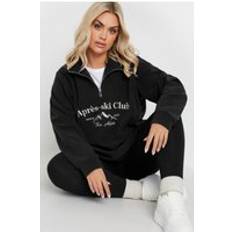 6XL - Woman Jumpers Yours Quarter Zip Fleece - Black