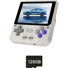 Powkiddy v10 handheld game console 3.5" ips screen retro gaming for kids 128gb Grey 128Gb