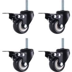 Brake Casters Jojomino 2In Casters 3/8In 16 X 1In(Screw Diameter 3/8In, Screw Length 1In) Casters Wheels, No Noise 4 Pack Casters with Brake