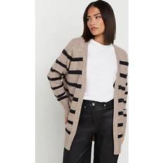 Tops PixieGirl Stripe Midi Cardigan - Beige/Brown/Black