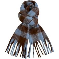 Fleece Scarfs ZIZOCWA Long Blanket Scarf with Tassel - Fleece Blue