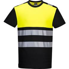 Work Clothes Portwest Hi-Vis Class 1 T-Shirt - Black/Yellow