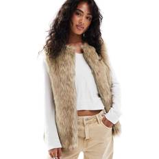 Pelliccia sintetica Gilet Stradivarius Faux Fur Gilet - Beige