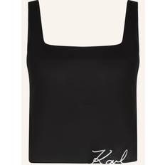 Cropped Blusar Karl Lagerfeld K/Signature Crop-Top - Schwarz