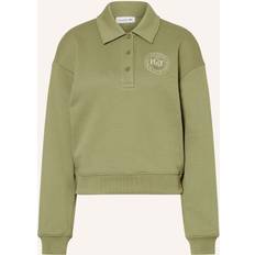 Lacoste Damen Pullover Lacoste Embroidered Logo Sweatshirt - Oliv