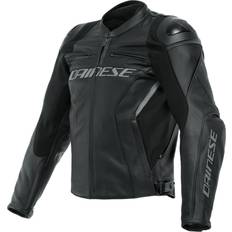 Leather Motorcycle Jackets Dainese Racing Leather Jacket Schwarz Short Mann