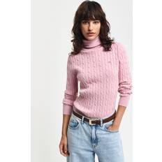 Gant Rosa Tröjor Gant Stretch Cotton Cable Knit Turtleneck Sweater