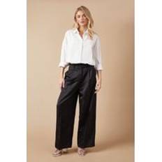 Clothing Oasis Satin Jacquard Wide Leg Trousers - Black