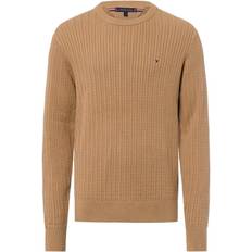 Clothing Tommy Hilfiger Slim Fit Strickpullover mit Fischgrät-Struktur - Camel