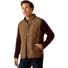 Brown Vests Ariat Woodside Quilted Gilet - Camel Herringbone