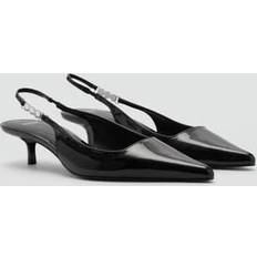 Skor Mango Kitten Shoe With Rhinestone Detail - Black